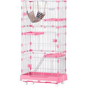 牧小苫＼ｍｓｍｒペットケージ 猫ケージ ルームケージ トイレ付き 引き出し付 キャスター付 猫 キャ...