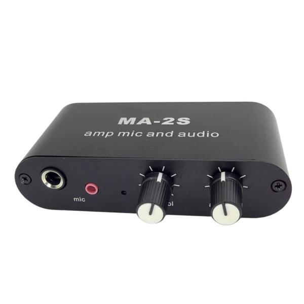 Dovhmoh 3.5mmコンデンサーマイクアンプヘッドフォンアンプ 音楽オーディオプリアンプミキシ...