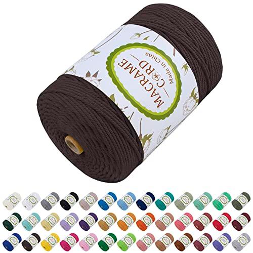LEREATI マクラメロープ 3mm x 300m, マクラメ 糸 コットンロープ マクラメ 紐 ...