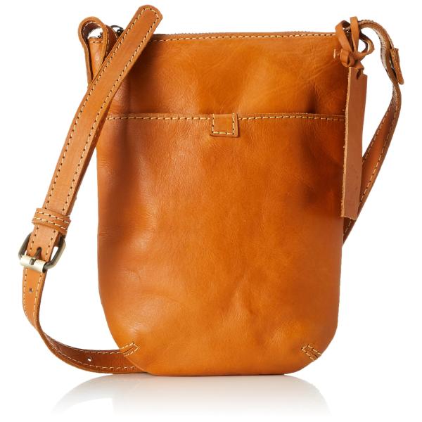 [ピークスピーク] 牛革ショルダー 牛革薄マチミニショルダー レディース キャメル