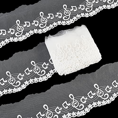 PH PandaHall レース リボン レーストリム 長さ9.1m 音符柄 レース生地 DIY 刺...