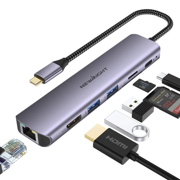 USB C ハブ 7-in-1アダプタ lan hdmi type-c ドッキングステーション ギガ...