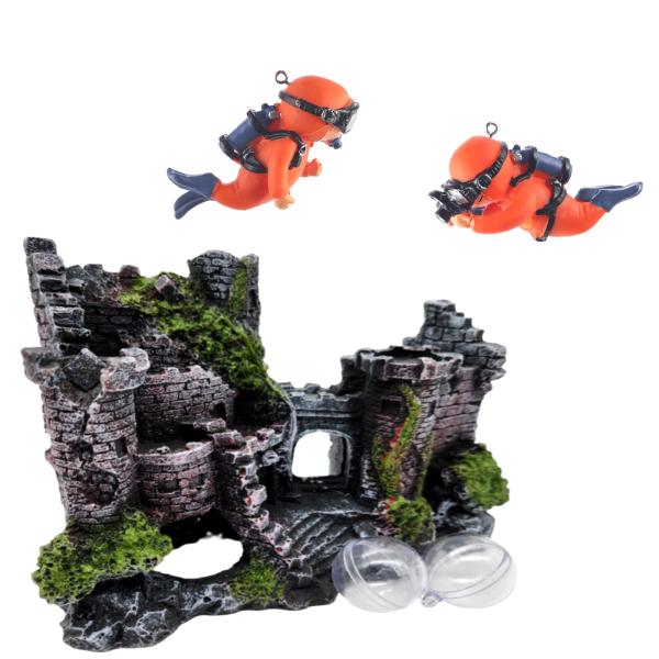 UTST アクアリウム オブジェ 城 水槽 隠れ家 水槽 オーナメント 船 水族館 インテリア ダイ...