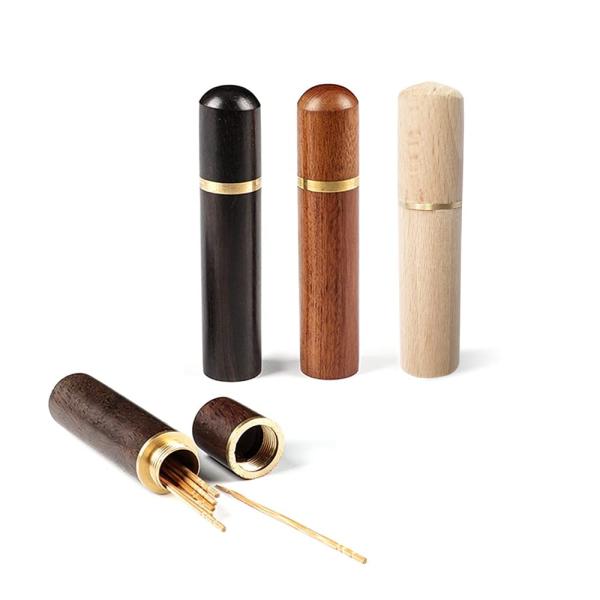 3pcs つまようじホルダー 爪楊枝入れ 針収納ケース 携帯用 木製 ポータブル ケース 爪楊枝ボッ...