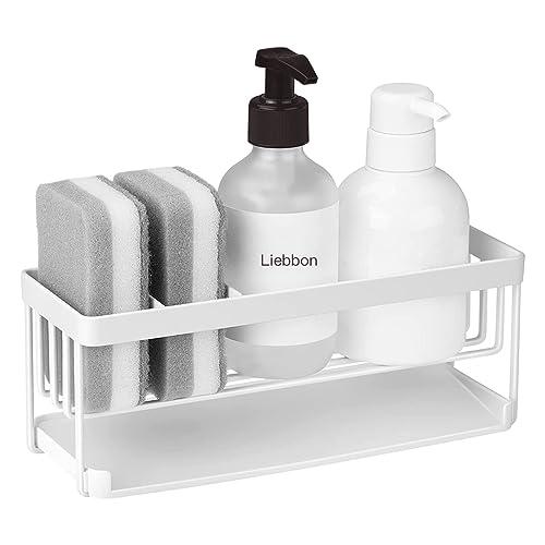 Liebbon スポンジラック 水が流れるスポンジ・ボトルホルダー スポンジ置き 水切り機能 たわし...