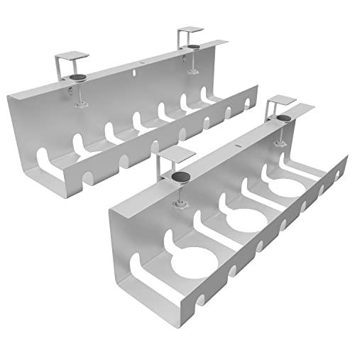 創優会ケーブルトレー 白 穴あけ不要 ケーブルトレー デスク下 配線整理 コードまとめる ケーブル収...
