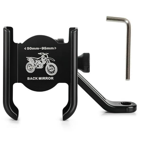 AZ-FRONT スクーター用スマホホルダー ミラー取付型（左右両用）自由に角度調整可能 アルミ合金...