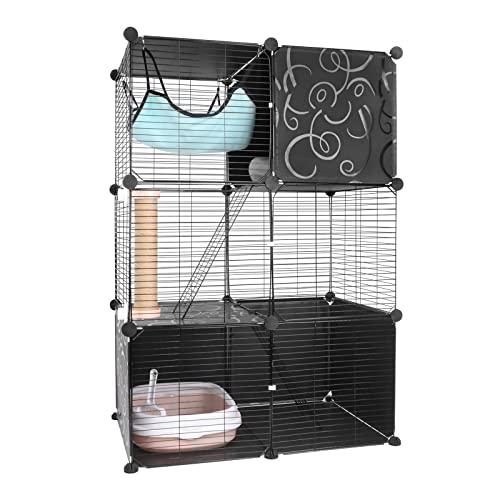 BriSunshine 猫 ケージ 3段 トイレ付き キャットケージ 多頭飼い 耐荷重10kg DI...