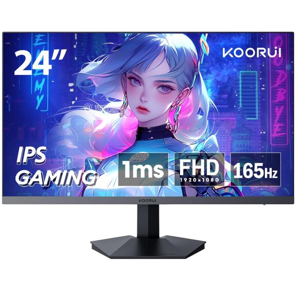 KOORUI 24 インチ ゲーミングモニター 165Hz 1ms(GtG) Fast IPSパネル...