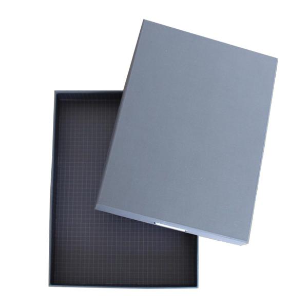 【TAKEMEKI】 お道具箱 内寸 290×400×H65mm (グレー × チェック) 収納ボッ...