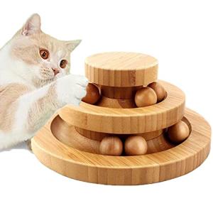 sanyuexiaozai 猫 おもちゃ 猫 ボール ぐるぐるタワー ボール 遊ぶ盤 ペット 回転 ボール 猫じゃらし 運動不足やストレス解消 猫遊び｜goodzero