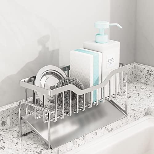 DoocliB スポンジホルダー 18/8ステンレス製 スポンジ置き 水が流れるスポンジ スポンジラ...