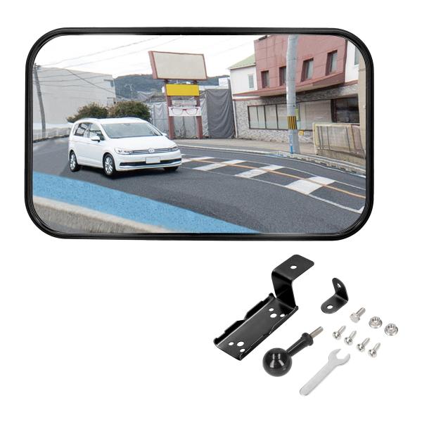 エーモン(amon) ガレージミラー(曲面率2000R 角) 約370×220mm 家庭用カーブミラ...