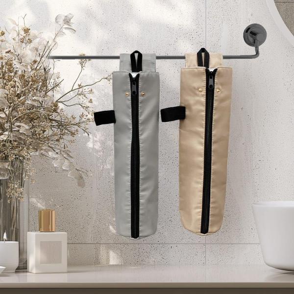 AndC ヘアアイロンケース 耐熱 ポーチ 収納 吊り下げ 熱いまま ネコ柄 かわいい (グレージュ...