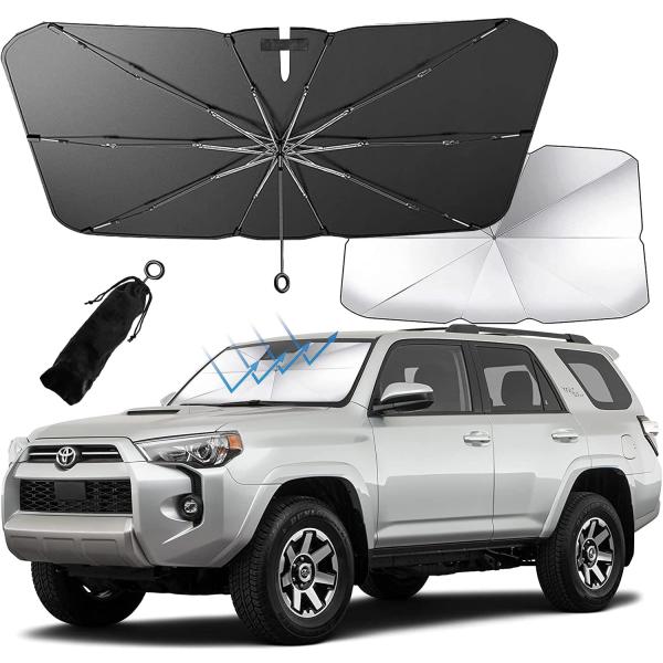 【中棒無し傘型車フロントサンシェード】 サンシェード 車 フロント 車用 サンシェード 折り畳み式 ...