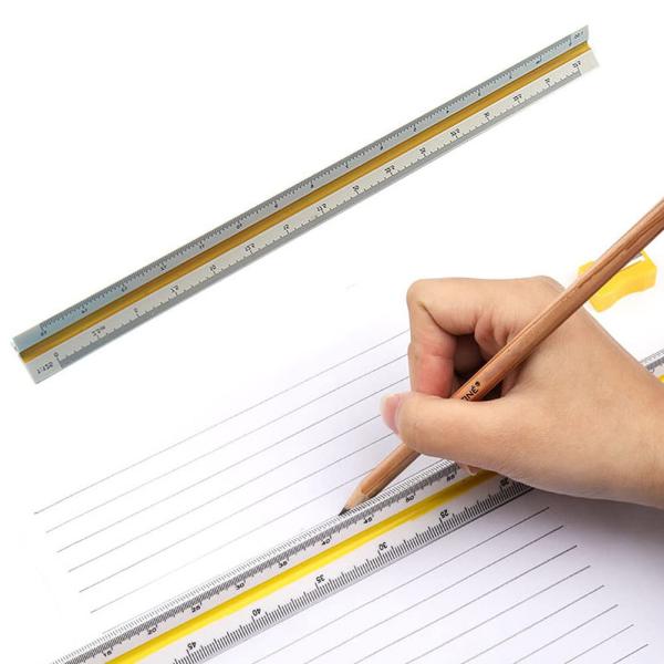 Forahome 三角スケール 30cm 使いやすい プラスチック 三角スケール 目盛り読みやすい ...