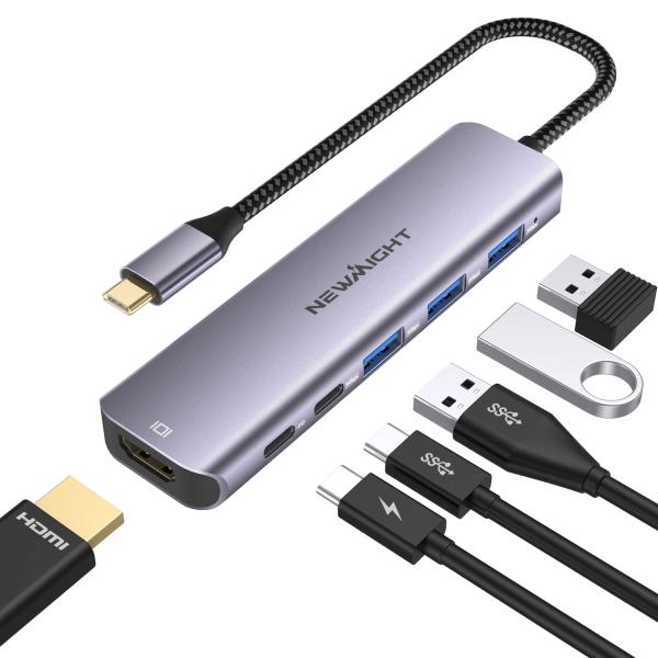 USB C ハブ 6-in-1アダプタ hdmi type-c 4K@30HZ HDMI type-...