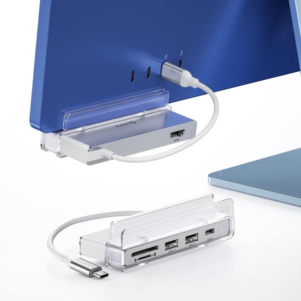 QUUGE iMac USB-Cハブ 6-IN-1 USB-C クランプハブ (2021 iMac ...