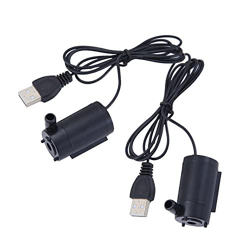 水槽 ポンプ 【2個入り】USB 水中ミニウォーターポンプ 水槽エアーポンプ 静音設計、防水、水槽の...