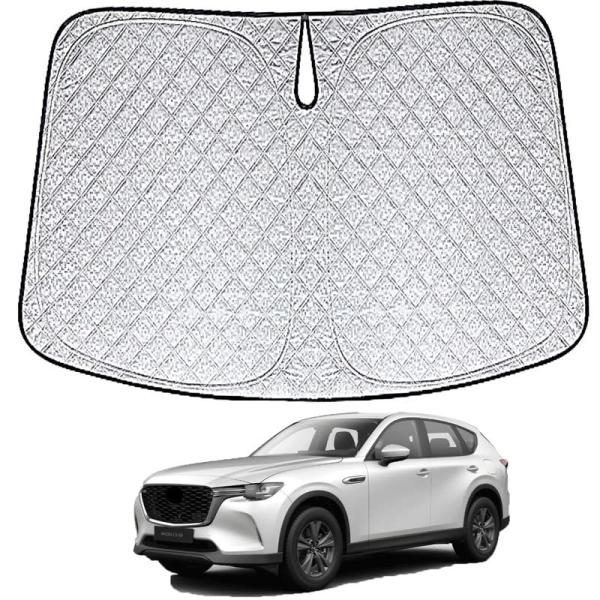 マツダ CX60 フロントサンシェード マツダ CX-60 6層構造 シェードカーテン フロントガラ...