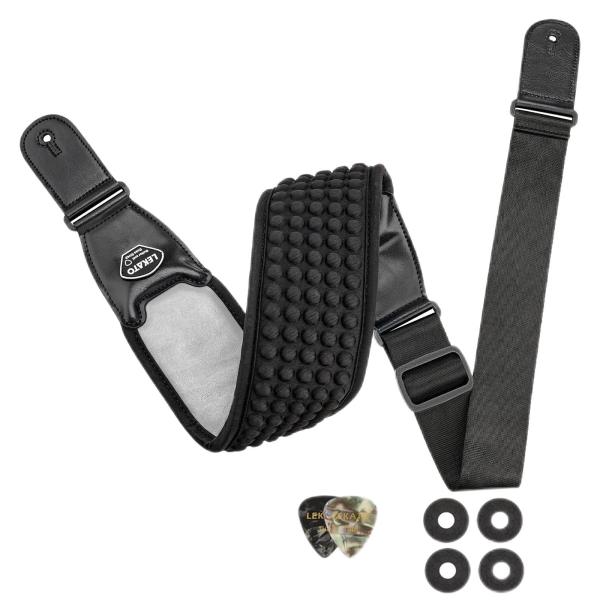 [LEKATO] ギターストラップ ストラップ ベースストラップ コットン製 エアクッション付 9....