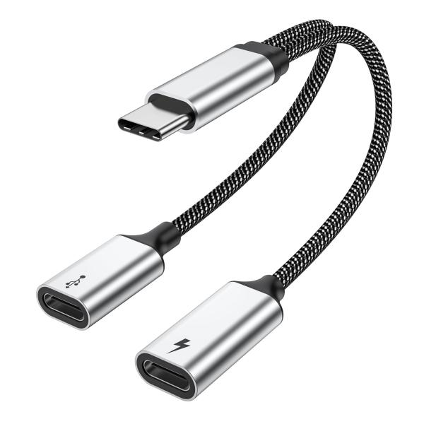 MOGOOD USB-C Y スプリッタケーブル 1 オス→2 メス 60W PD 充電 データ転送...