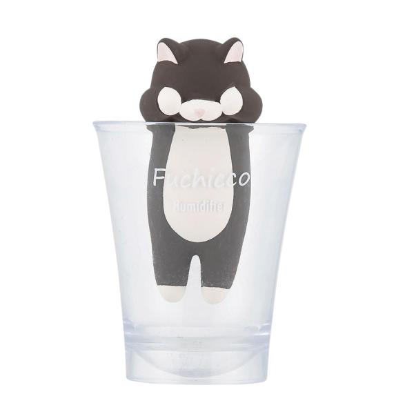 りぶはあと ふちっこ加湿器 くびねっこ クロネコ (全長約15cm) エコ 卓上 14102-73