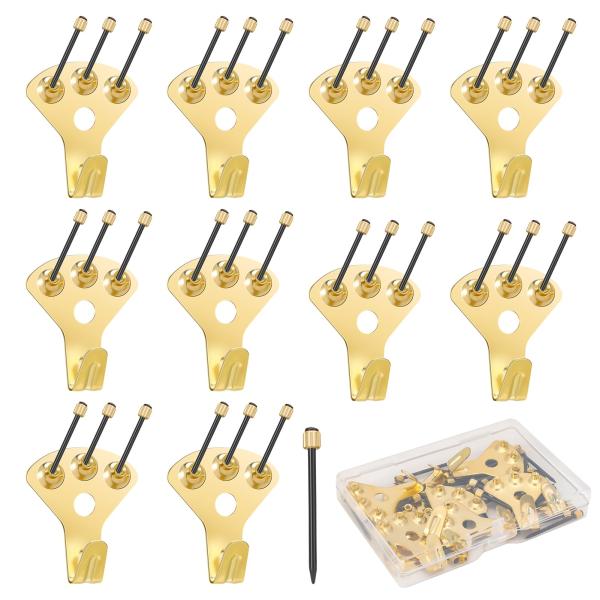 girldate 壁掛けフック（10個入り）釘付き 安全荷重34kg 多機能フック 石膏ボード 壁傷...