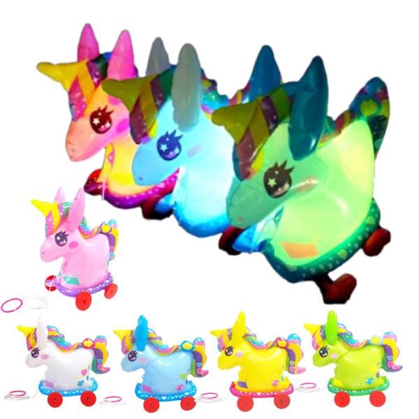 【 嬉しい 縁日 用品 】ピカピカ ゆめかわ おさんぽ 5種のユニコーン 5個 3パターンに光る〔 ...