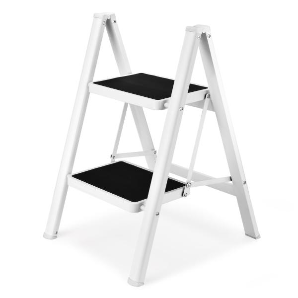 HBTower 脚立 2段 踏み台 鉄素材 折りたたみ おしゃれ 持ち運び便利 ステップ台 梯子 耐...