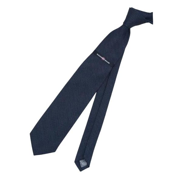 [タカキュー] 純日本製 国産ウールライク レギュラータイ 8.0cm幅 ネクタイ ネイビー 110...