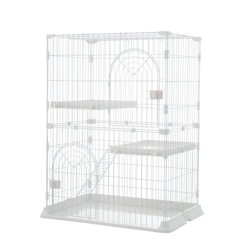 OSJ キャットケージ おしゃれ 猫 ケージ キャットケージ 2段 猫ゲージ おしゃれ キャットハウ...