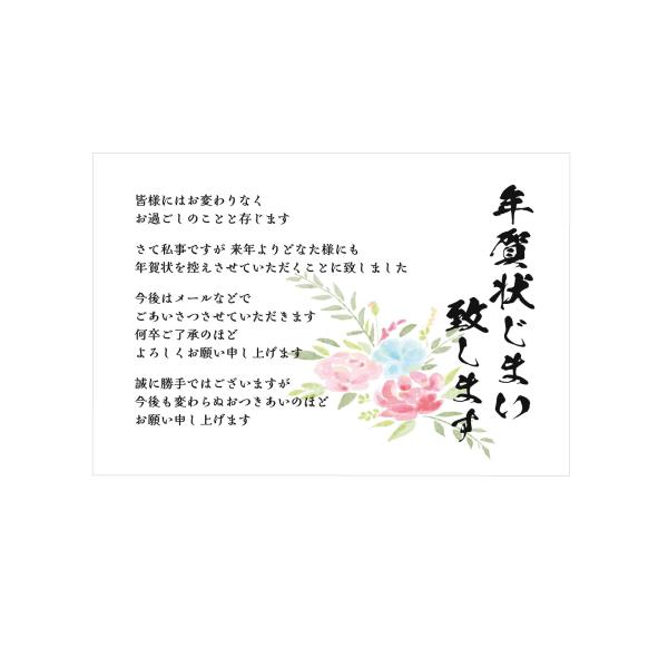 年賀状じまい はがき 年賀状やめたい 文章印刷済み 10枚 (清華デザイン 今後はメール)