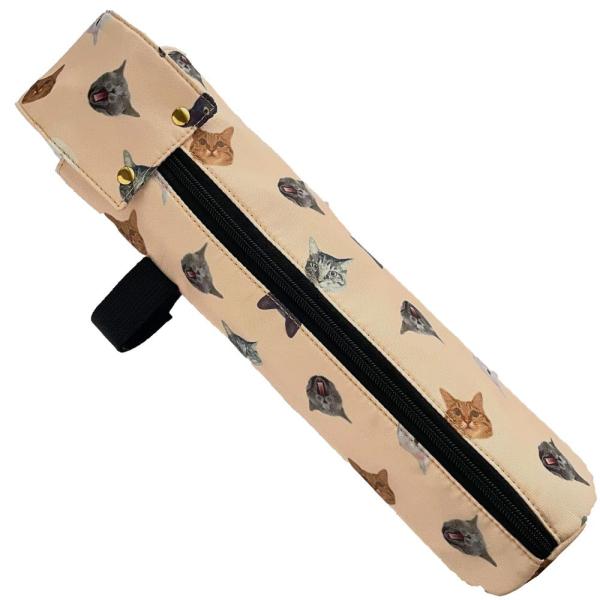 AndC ヘアアイロンケース 耐熱 ポーチ 収納 吊り下げ 熱いまま ネコ柄 かわいい (ネコ柄(ピ...