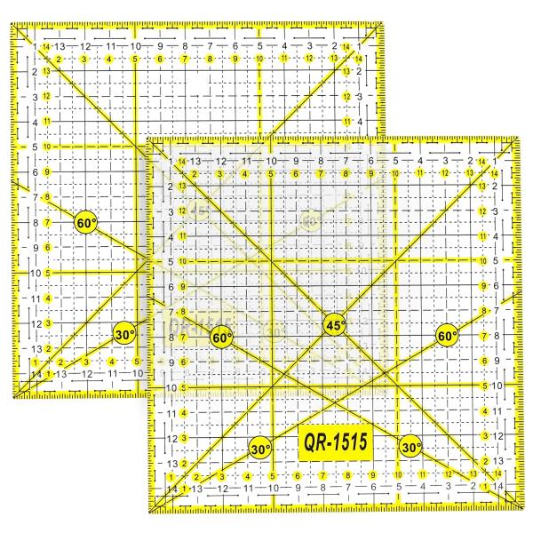 パッチワーク定規 キルト定規 縫製定規 【2 ピース】15x15cm 多機能定規 ミシン キルト 手...
