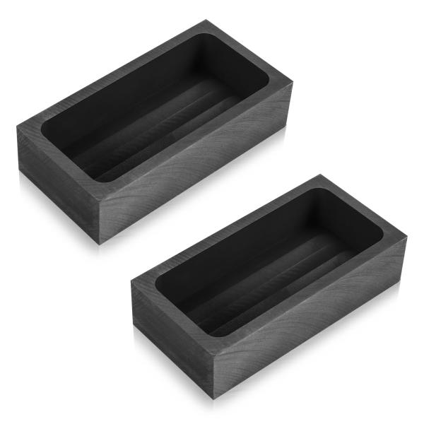 Ahvqevn 2個1KGグラファイトインゴットモールド溶融鋳造用るつぼモールド精製金銀金属アルミニ...