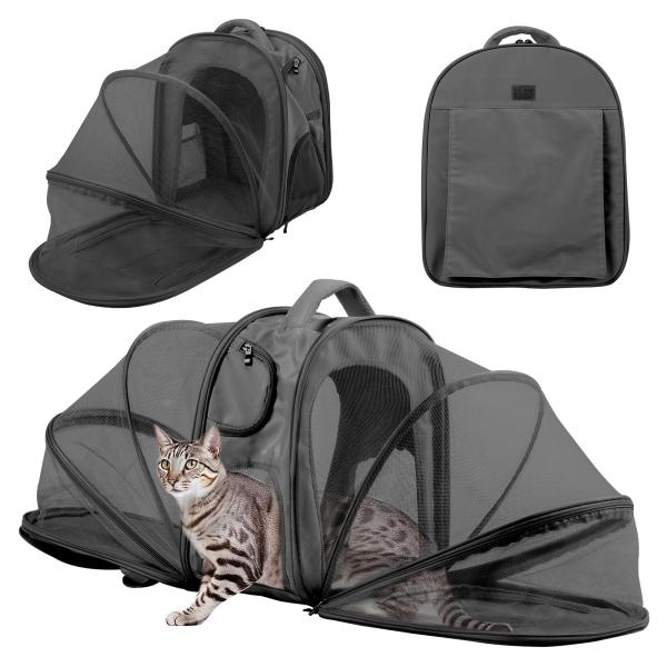 【ｈｉｄｅｍａｓａ】キャリーバッグ 犬 猫 ペットキャリー リュック 大容量 広がる 折りたたみ 拡...