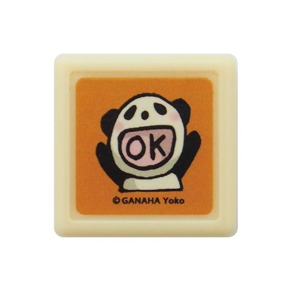 こどものかお スタンプ がなはようこミニ浸透印 パンダ／OK 0549-002