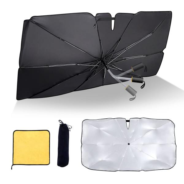 【2024 傘柄が曲がる】 CHICHL サンシェード 車 フロント 車サンシェード 車用サンシェー...