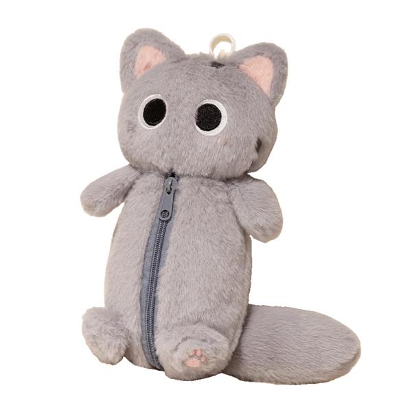 JUSTBOKU ペンケース 猫 筆箱 ぬいぐるみ ねこ ペンポーチ 大容量 可愛い アニマル ふで...