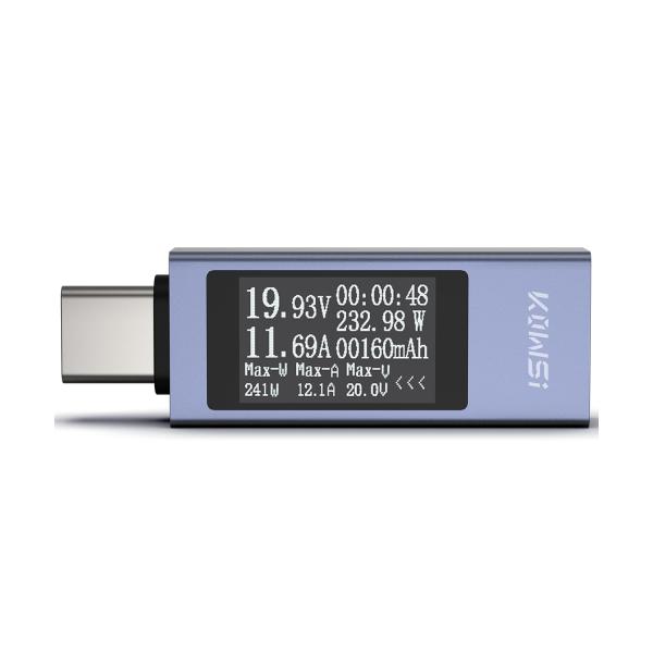 YOJOCK USBC電流 電圧チェッカー 双方向・メタル筐体・多機能表示 Type-C電圧・電流テ...