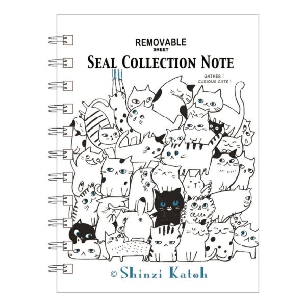 シール堂 日本製 シール帳 Shinzi Katoh Cat Hill 猫 A6 40ページ ks-...