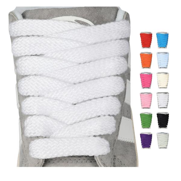 [Stepace] 2足分(4本) ファットシューレース 太い靴紐 靴ひも 極太 平紐 幅 1.5c...