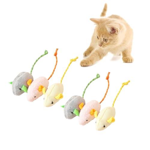 猫 ネズミおもちゃ(混色) (6個パック)ペットおもちゃ 噛むおもちゃ 運動不足を和らげ 猫とネズミ...