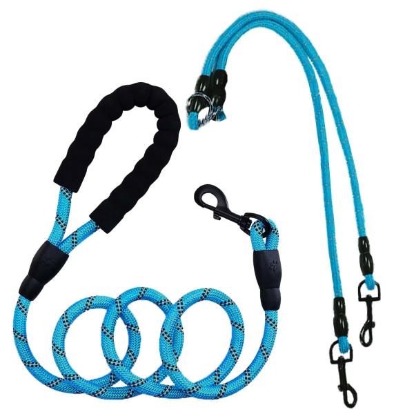 犬 リード 2匹用2頭引きリード小型犬 お散歩 しつけ 持ちやすい絡まらない ドッグ お出かけ一匹用...
