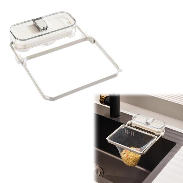 Doyime 三角コーナーシンク【ネット100枚付】水切り袋ホルダー 三角排水ラック 水切りネットホ...