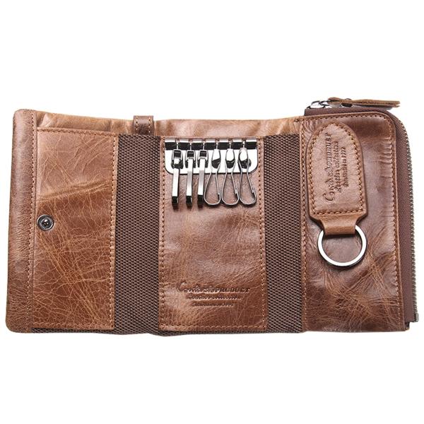 [Wisdom Wolf] キーケース 本革 メンズ レディース カードキーケース カード入れ付き ...