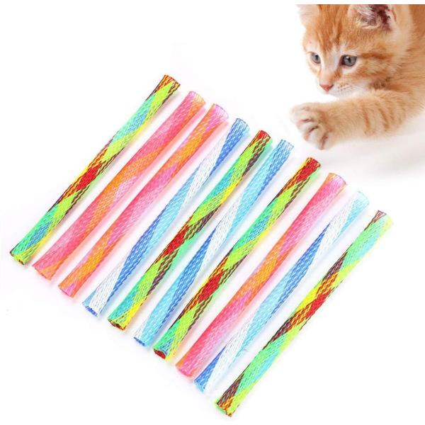 面白いおもちゃ、自由に折りたためるバネ、猫ペット用の10個のバネ形状を折りたたむ弾力性