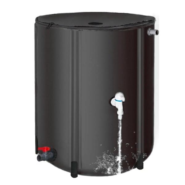 FTWIND雨水タンク 家庭用 50L〜1000L選択可能 集水器 貯水タンク (黒,直径40cm*...