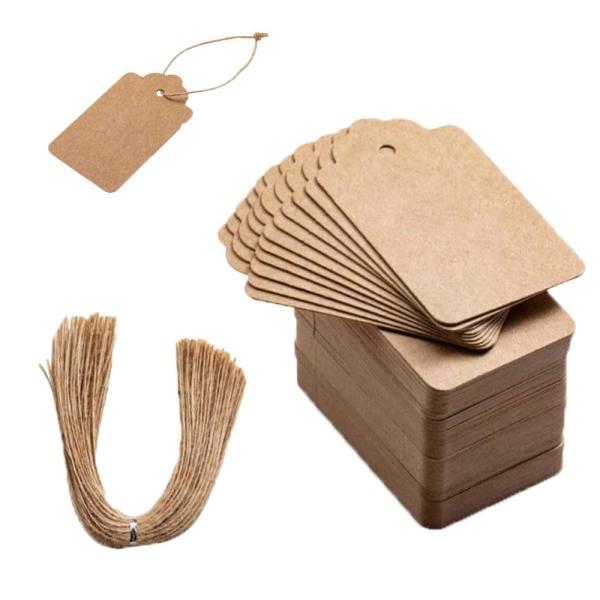 タグ クラフトタグ 50個入り ロープ付 タグ 紙 値札 ギフトタグ プレートラベル 価格ラベル 商...